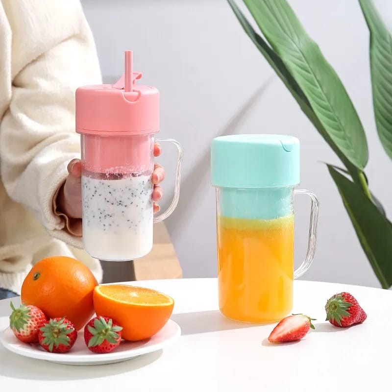 Portable Juicer Blender Bottle with Straw